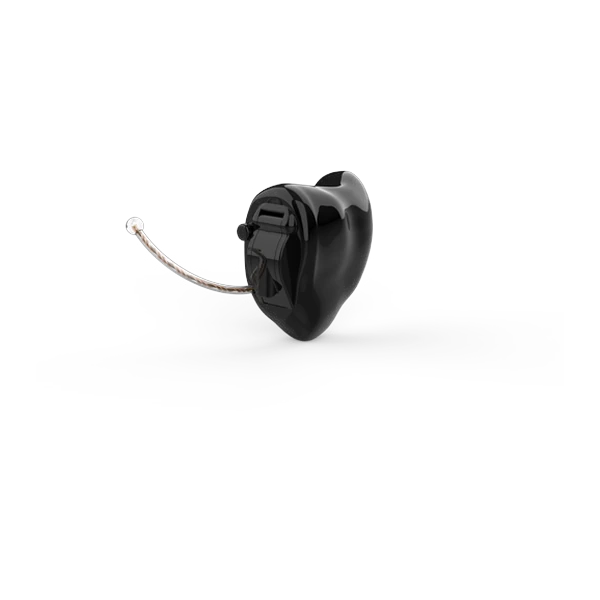 Starkey Omega AI CIC 312, intra profond sur mesure noir avec fil de retrait